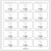 Rustiek Blauw Gom Eucalyptus Gastadres Sticker (Vel)