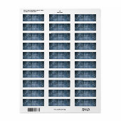 Rustiek Blauw Hout, Wit Licht Strings Bruiloft 2 Etiket (Full Sheet)