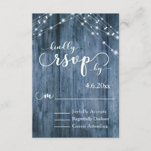 Rustiek Blauw Hout, Witte Lichte Koorden RSVP