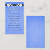 Rustiek Blauw Mini Bruiloft Gift Registry Informatiekaartje (Voorkant / Achterkant)