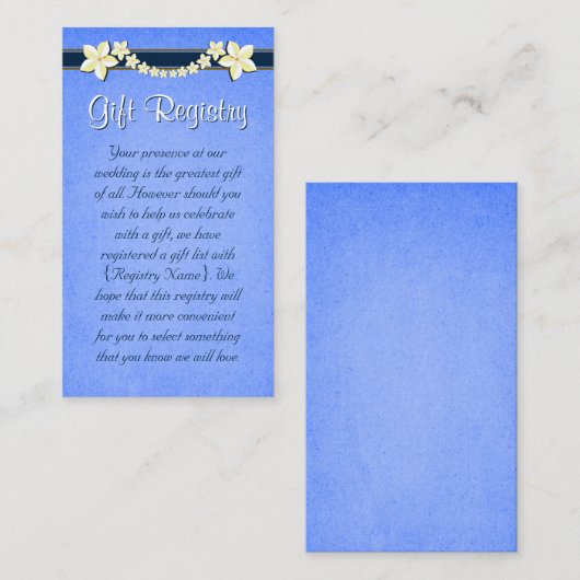 Rustiek Blauw Mini Bruiloft Gift Registry Informatiekaartje (Voorkant / Achterkant)
