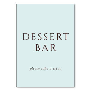 Rustiek Blauw Minimalistisch Dessert Bar Bord Kaart