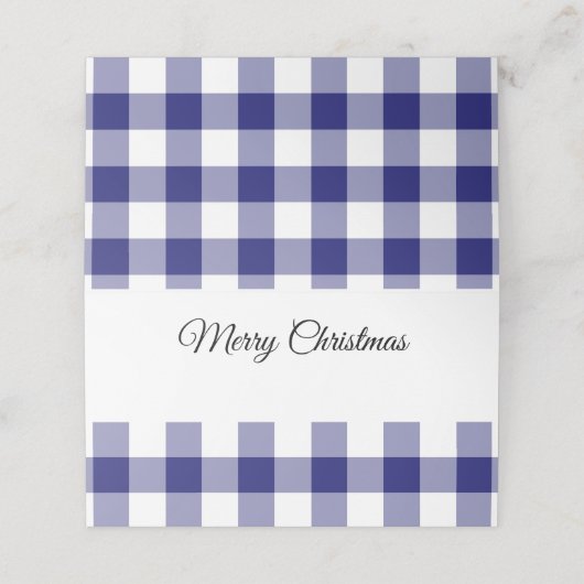 Rustiek Blauw Plaid Vrolijk Kerstfeest (Buitenkant ongevouwen)