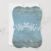 Rustiek Blauw Repetitie Diner Uitnodiging (Achterkant)