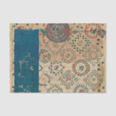  Rustiek Blauw Rood Quilt Patroon Decoupage Tissuepapier (Voorkant)