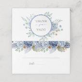 Rustiek Blauw Winter Bloemen Huwelijk (Buitenkant ongevouwen)