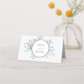 Rustiek Blauw Winter Bloemen Huwelijk (Achterkant)