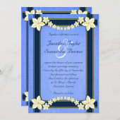 Rustiek Blauw Wit Bloemen Aangepaste Bruiloft Uitn Kaart (Voorkant / Achterkant)