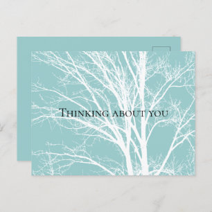 Rustiek Blauw Witte Boom Branches Briefkaart