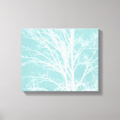 Rustiek Blauw Witte Boom Branches Canvas Afdruk (Voorkant)