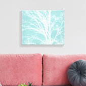 Rustiek Blauw Witte Boom Branches Canvas Afdruk (Insitu (Woonkamer))