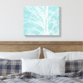 Rustiek Blauw Witte Boom Branches Canvas Afdruk (Insitu (Slaapkamer))