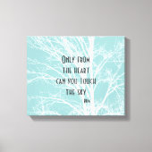 Rustiek Blauw Witte Boom Branches Canvas Afdruk (Voorkant)