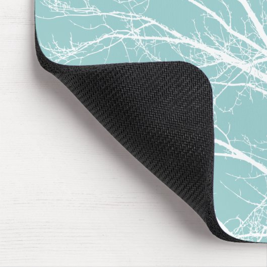 Rustiek Blauw Witte Boom Branches Muismat (Hoek)