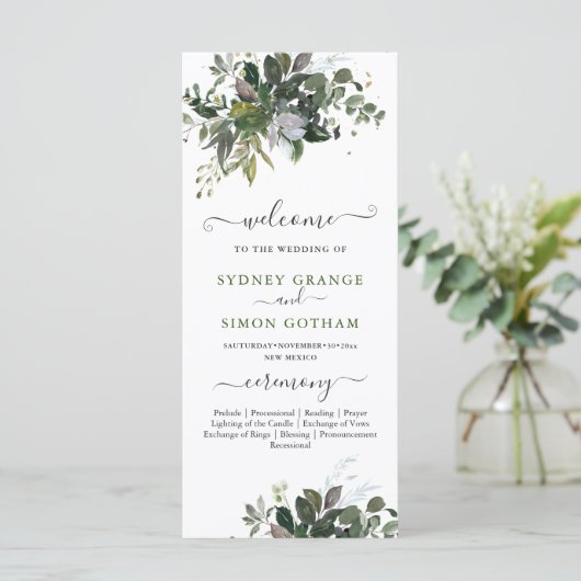 Rustiek Blauwe Gom Eucalyptus Platte Programma (Staand voorkant)