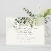 Rustiek Blauwe Gom Eucalyptus, repetitiediner Kaart (Staand voorkant)