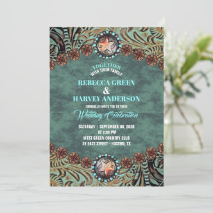 Rustiek Blauwgroen Cowboy Country Western Paard Br Kaart