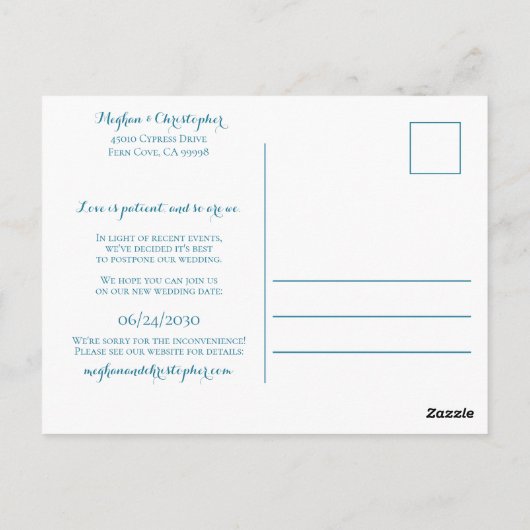 Rustiek Blauwgroen Hout Zonnebloem Bruiloft Verand Briefkaart (Achterkant)