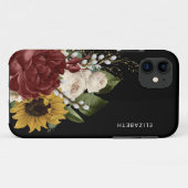 Rustiek Bloemboeket Zwart Custom Name Case-Mate iPhone Case (Achterkant (horizontaal))