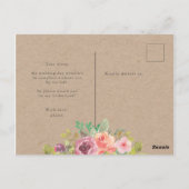 Rustiek Bloemen Bruidsmeisje Uitnodiging Briefkaar (Achterkant)