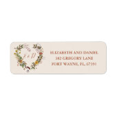Rustiek Bloemen Herfst Herfst Bruiloft Retouradres Etiket (Voorkant)