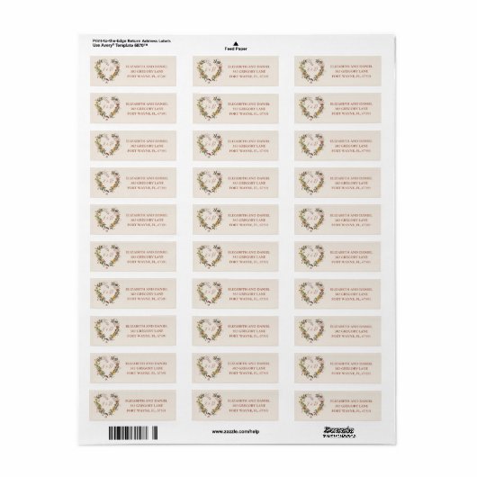 Rustiek Bloemen Herfst Herfst Bruiloft Retouradres Etiket (Full Sheet)