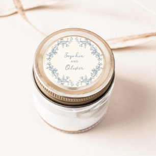 Rustiek Bloemen Lijst Bruiloft Ronde Sticker