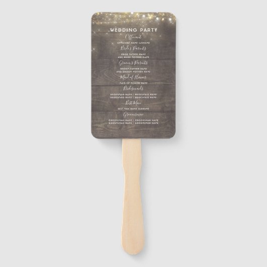 Rustiek Bloemen Mason Jar Trouwprogramma Handwaaier (Achterkant)