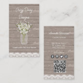 Rustiek Bloemen Mason Jar Wood Visitekaartje (Voorkant / Achterkant)