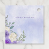 Rustiek Bloemen Paarse Lila Vlinders Baby shower Bedankjes Labels (Achterkant)