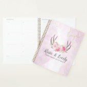 Rustiek Bloemengewei Blush Roze & Goud Marmer Planner (Display)