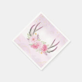 Rustiek Bloemengewei Blush Roze & Goud Marmer Servet (Hoek)