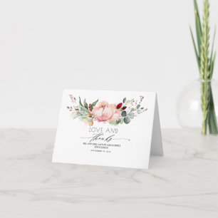 Rustiek Bloom Roze Goud Foliage Dank u Bedankkaart