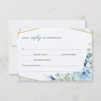 Rustiek BLue Flowers Goud Geometrisch Lijst Bruilo