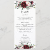 Rustiek Blush Roze Bourgondië Bloemen Bruiloft Men Programma (Voorkant)