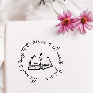 Rustiek boek aangepaste kalligrafie uit de bibliot 	rubberstempel