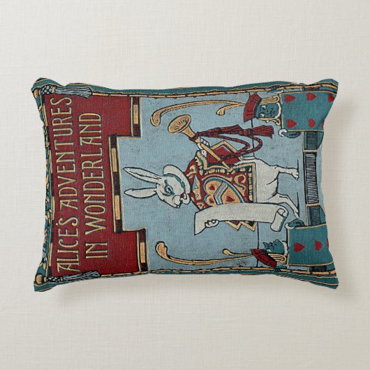 Rustiek boek Hoesje kussen Alice in Wonderland (Voorkant)