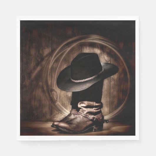 Rustiek  boerderij cowboylaarzen western land servet (Voorkant)