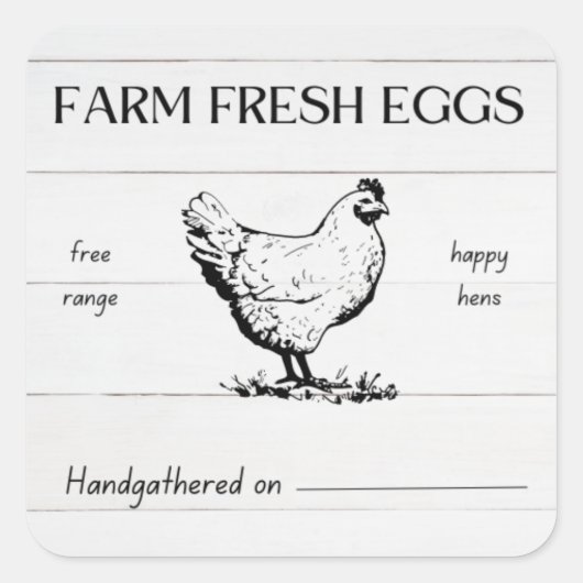 Rustiek Boerderij Fresh Eggs sticker (Voorkant)