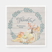 Rustiek Boerderij herfst bladeren n pompoen Thanks Servet (Voorkant)