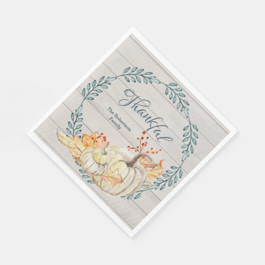 Rustiek Boerderij herfst bladeren n pompoen Thanks Servet (Hoek)