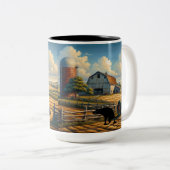 Rustiek Boerderij Rust Tweekleurige Koffiemok (Voorkant rechts)