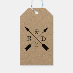 Rustiek & Boheems gekruiste pijl Aangepaste br Cadeaulabel