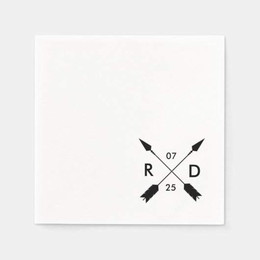 Rustiek & Boheems | gekruiste pijl | Aangepaste br Servetten (Voorkant)