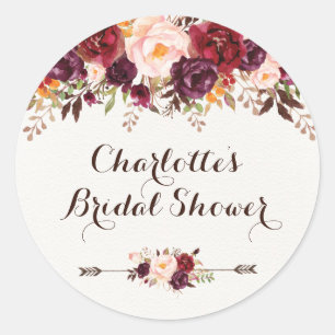 Rustiek Boho Bloemen Vrijgezellenfeest Favor Stick Ronde Sticker