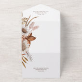 Rustiek Boho Blush Neutrals Bloemen Wit Diner All In One Uitnodiging (Buitenkant)