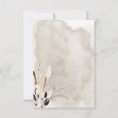 Rustiek Boho boeket Modern Drie Diner RSVP Kaartje (Achterkant)