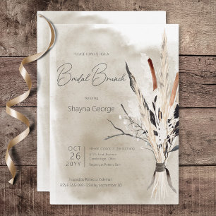 Rustiek Boho boeket Moderne bruids brunch Kaart