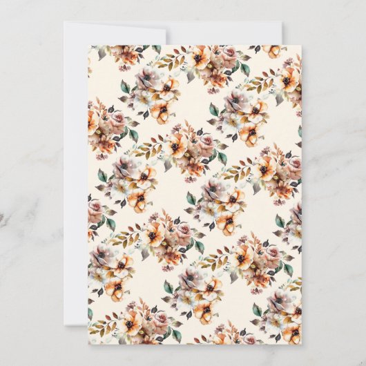 Rustiek Boho Bruin Bloemen Paard Vrijgezellenfeest Kaart (Achterkant)