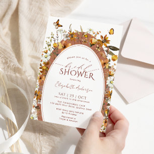 Rustiek Boho Floral Arch Vrijgezellenfeest Kaart
